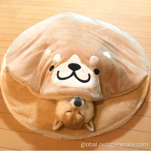 Creative Cartoon Short Plush Short Plush Round Dog Bed Blanket Pet Beds Manufactory